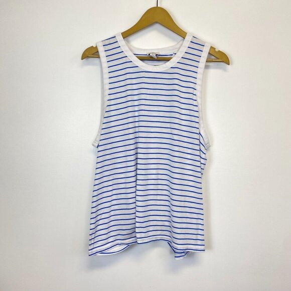 J. Crew Blue and White Striped Back Knot Tank Top - Picture 7 of 13